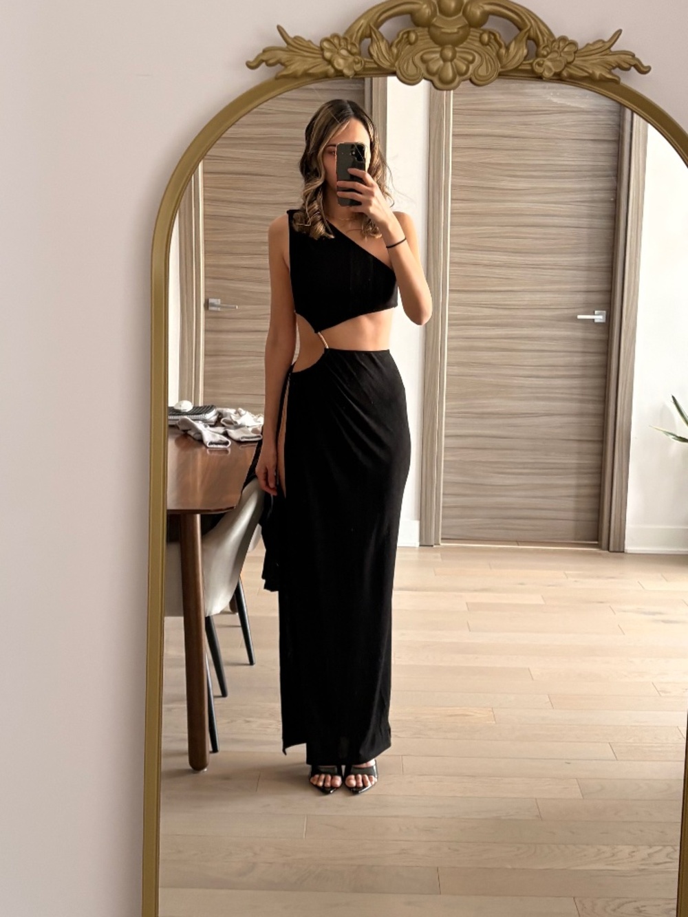 Meshki ruched side cutout maxi dress size xs - Picture 5 of 8
